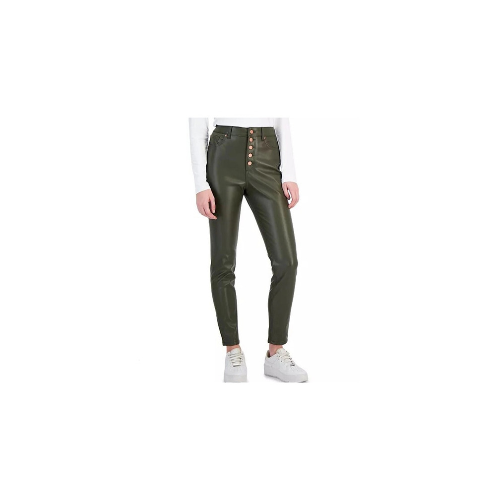 TINSELTOWN JUNIORS EXPOSED BUTTON-FLY PA OLIVE 1